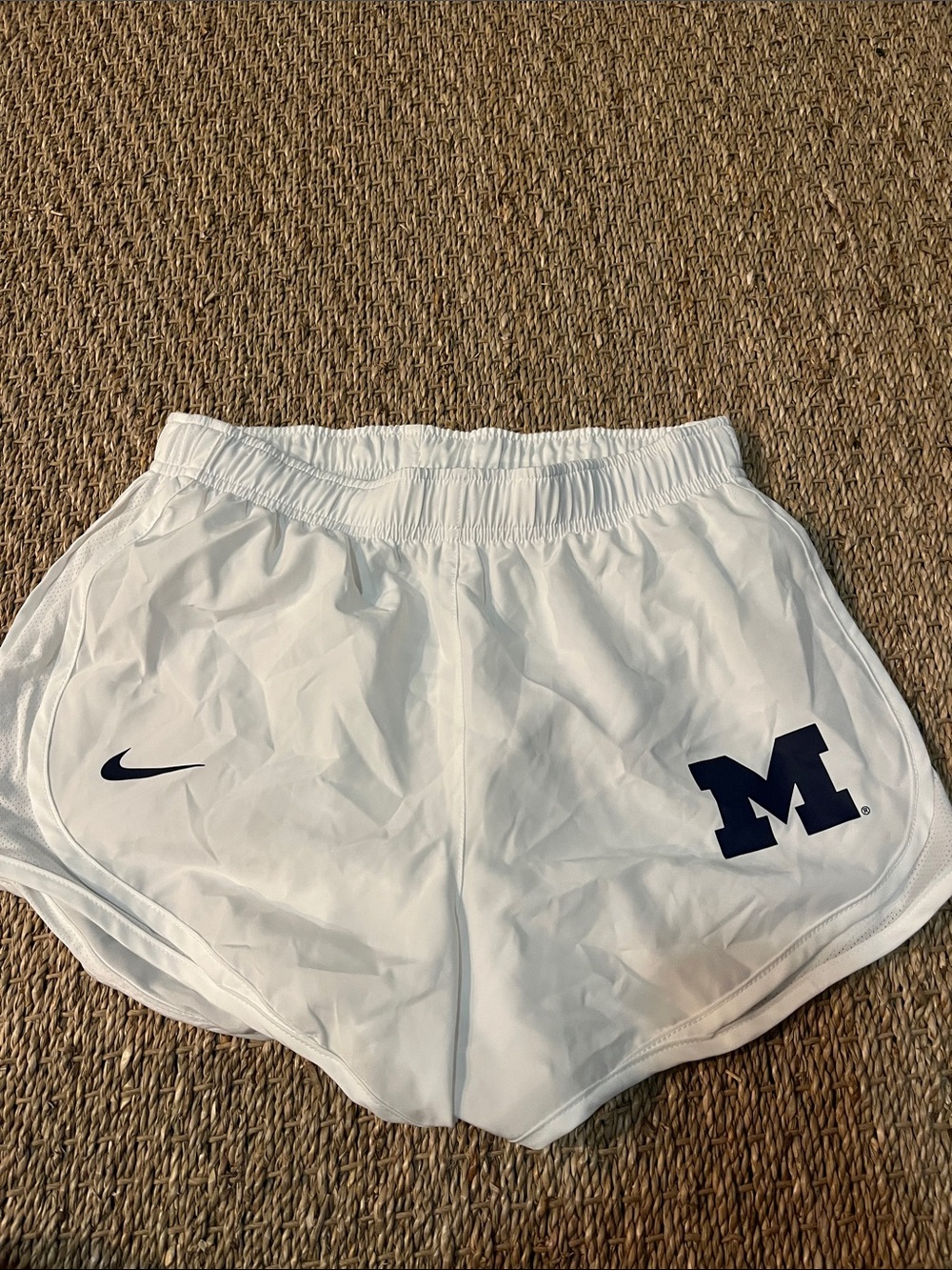 Michigan Nike Women’s White Athletic Shorts
